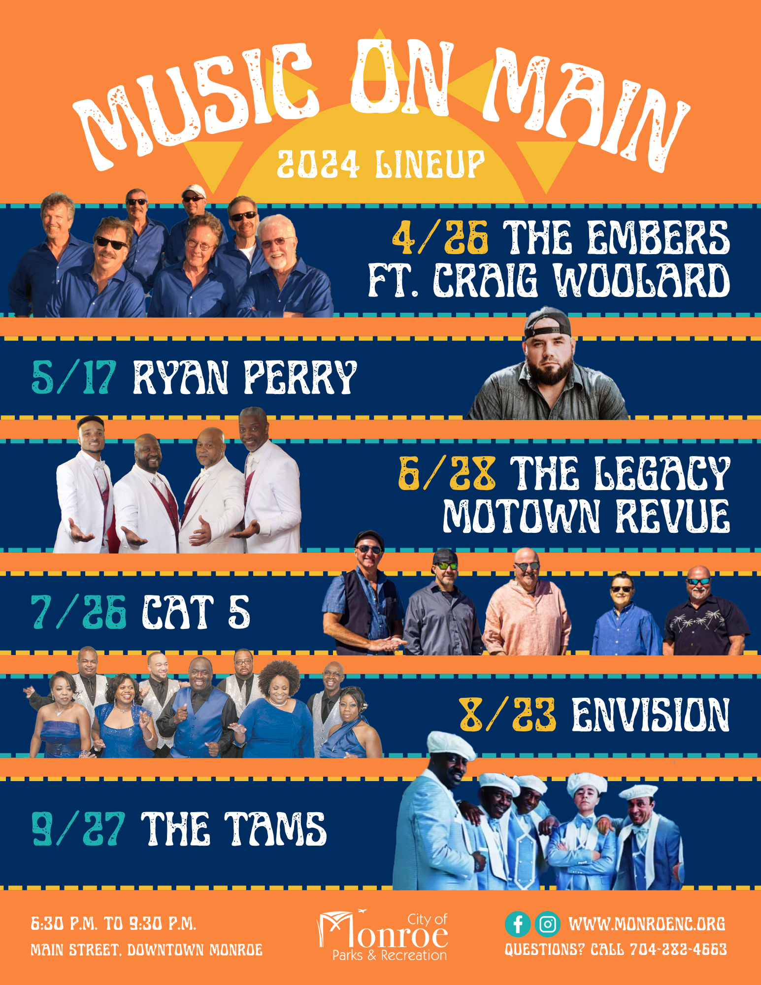Music on Main 2024 Lineup Flyer