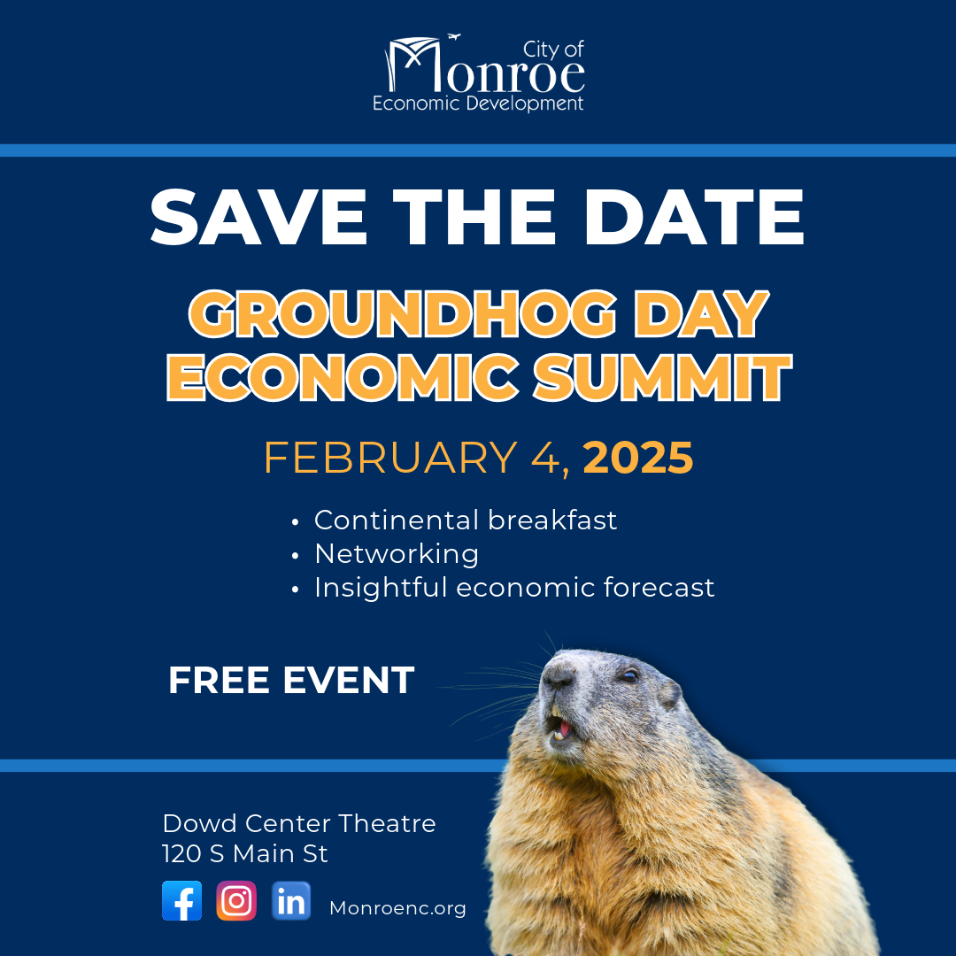 A flyer with text and an image of a groundhog