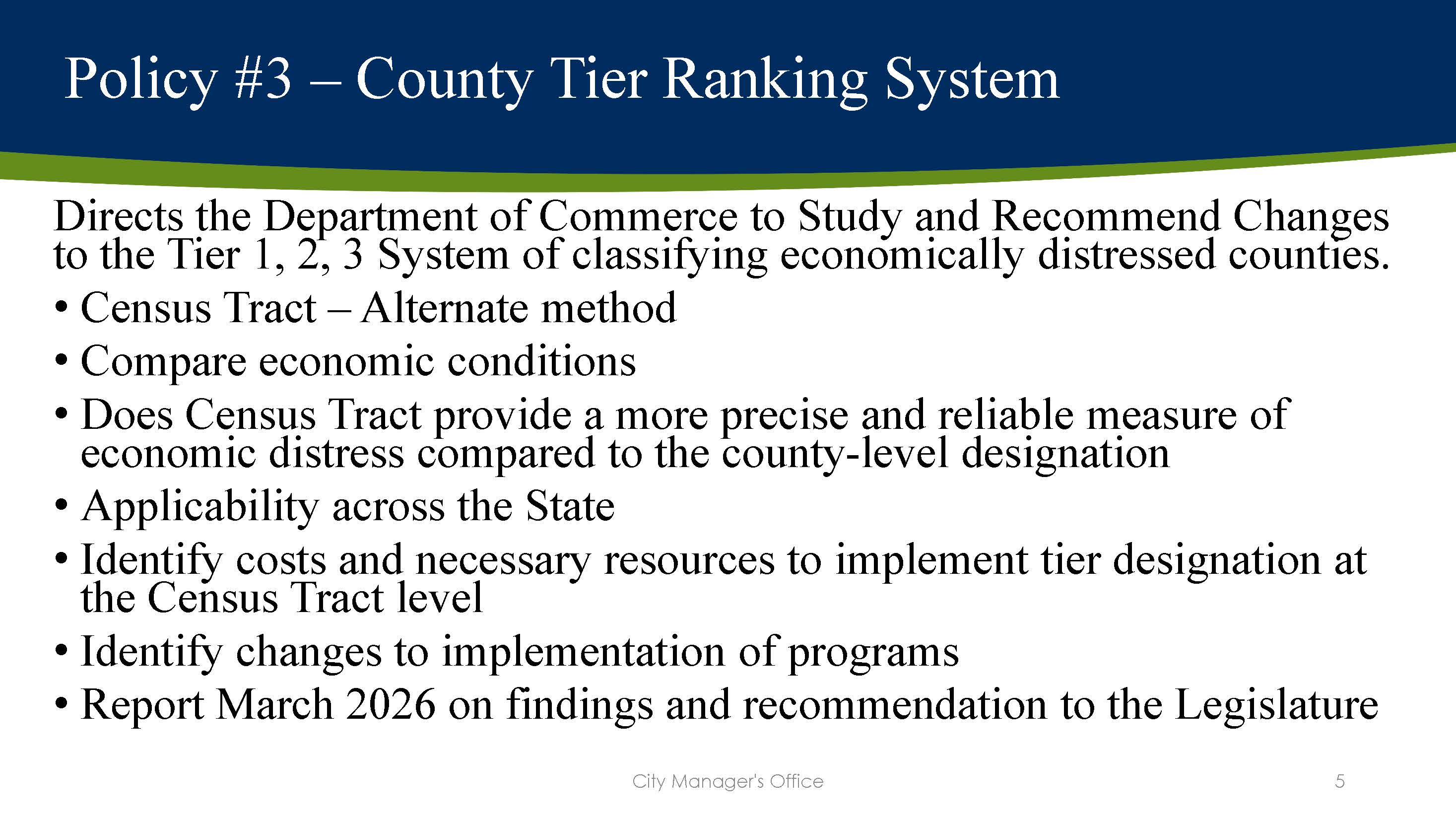 Monroe requests a study and changes to the county tier 1, 2, 3 ranking system.