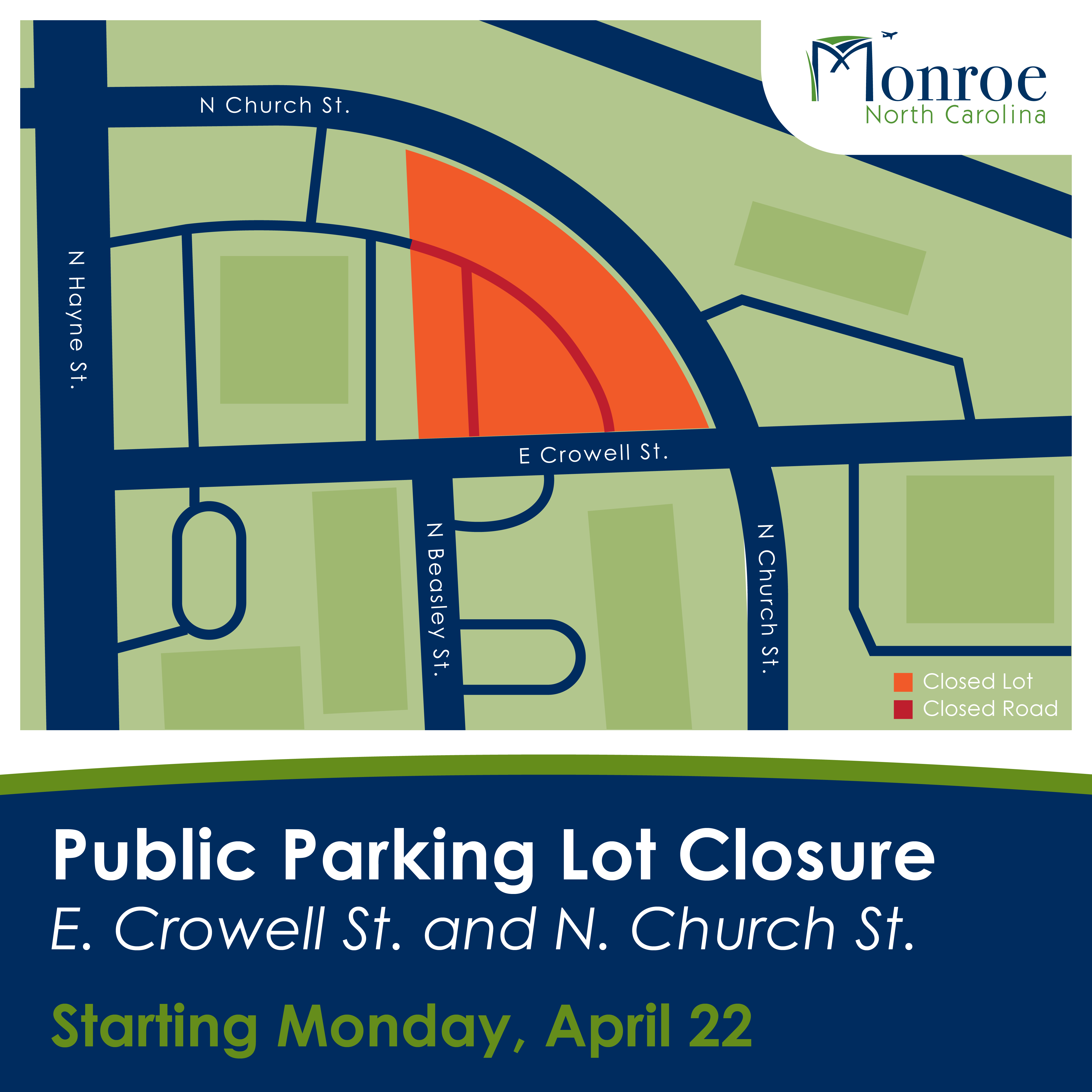 parking lot closure map